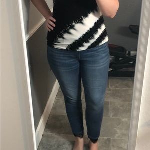 White House Black Market Jeans - WHBM Skinny Ankle Lace Trim Jeans White House Black Market Jeans - WHBM Skinny Ankle Lace Trim Jeans